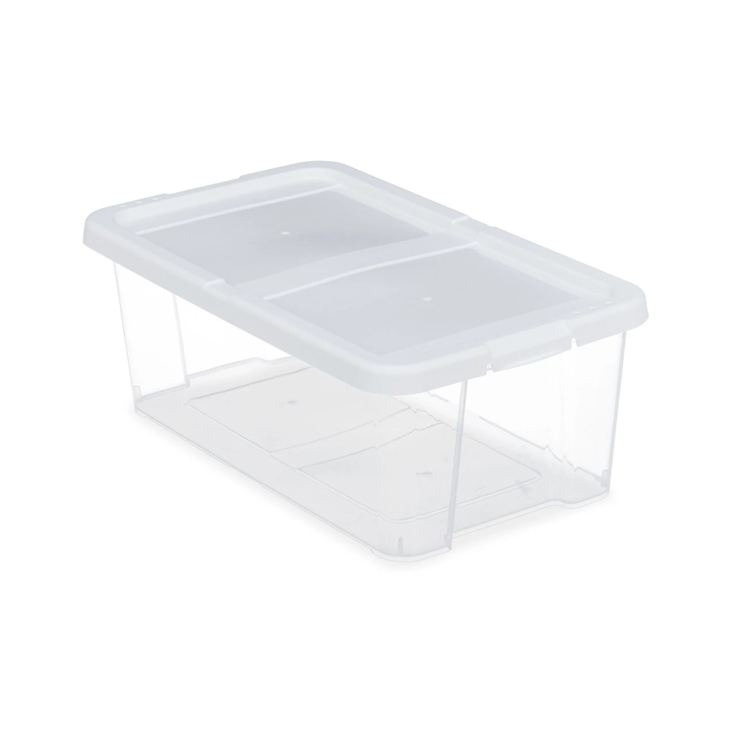 Relaxdays Schuhboxen Kunststoff Weiß Stapelbar mit Deckel 12,5 cm x 20 cm x 34,5 cm