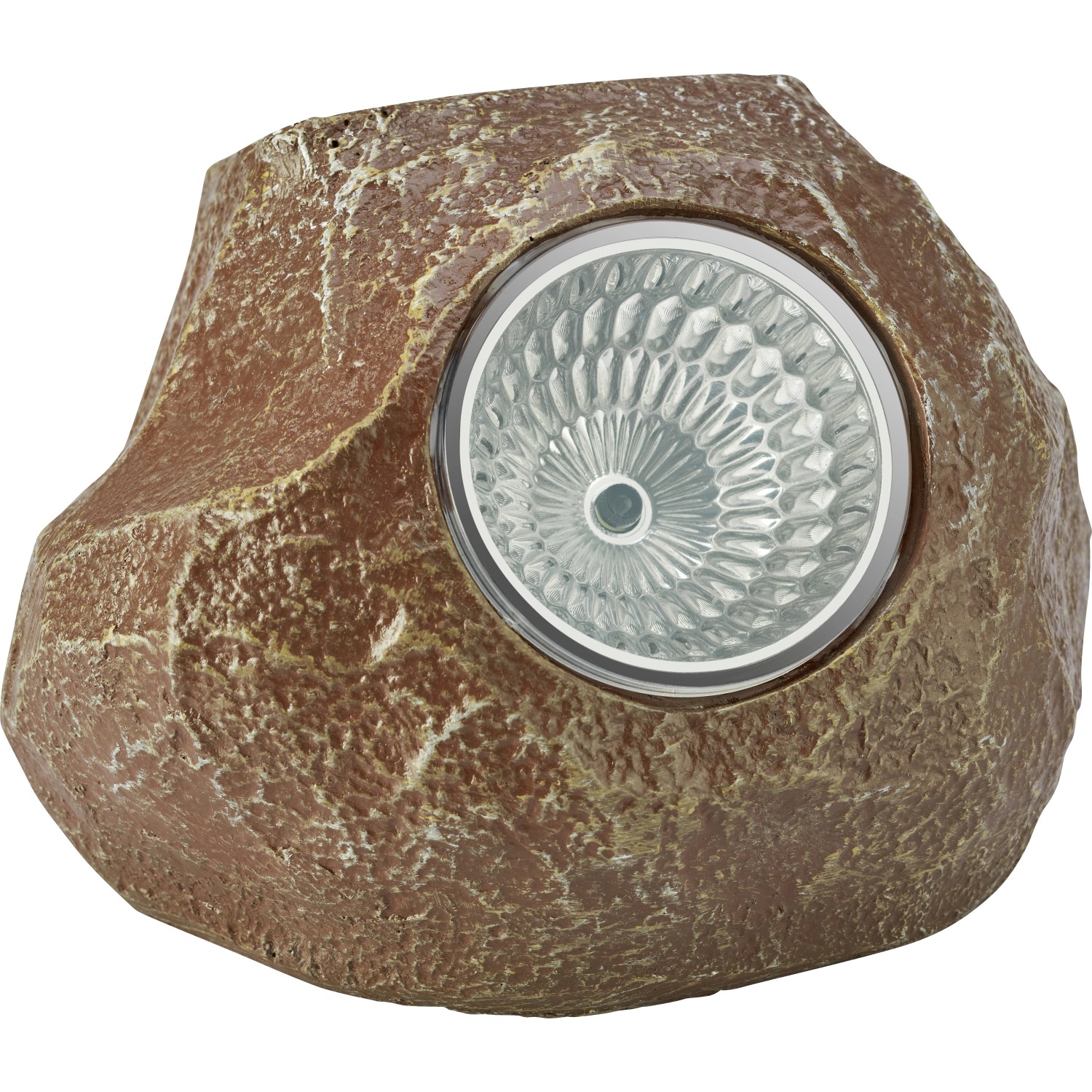 LED-Solarleuchte in Steinoptik, braun. Dekorative Wegeleuchte für den Garten.