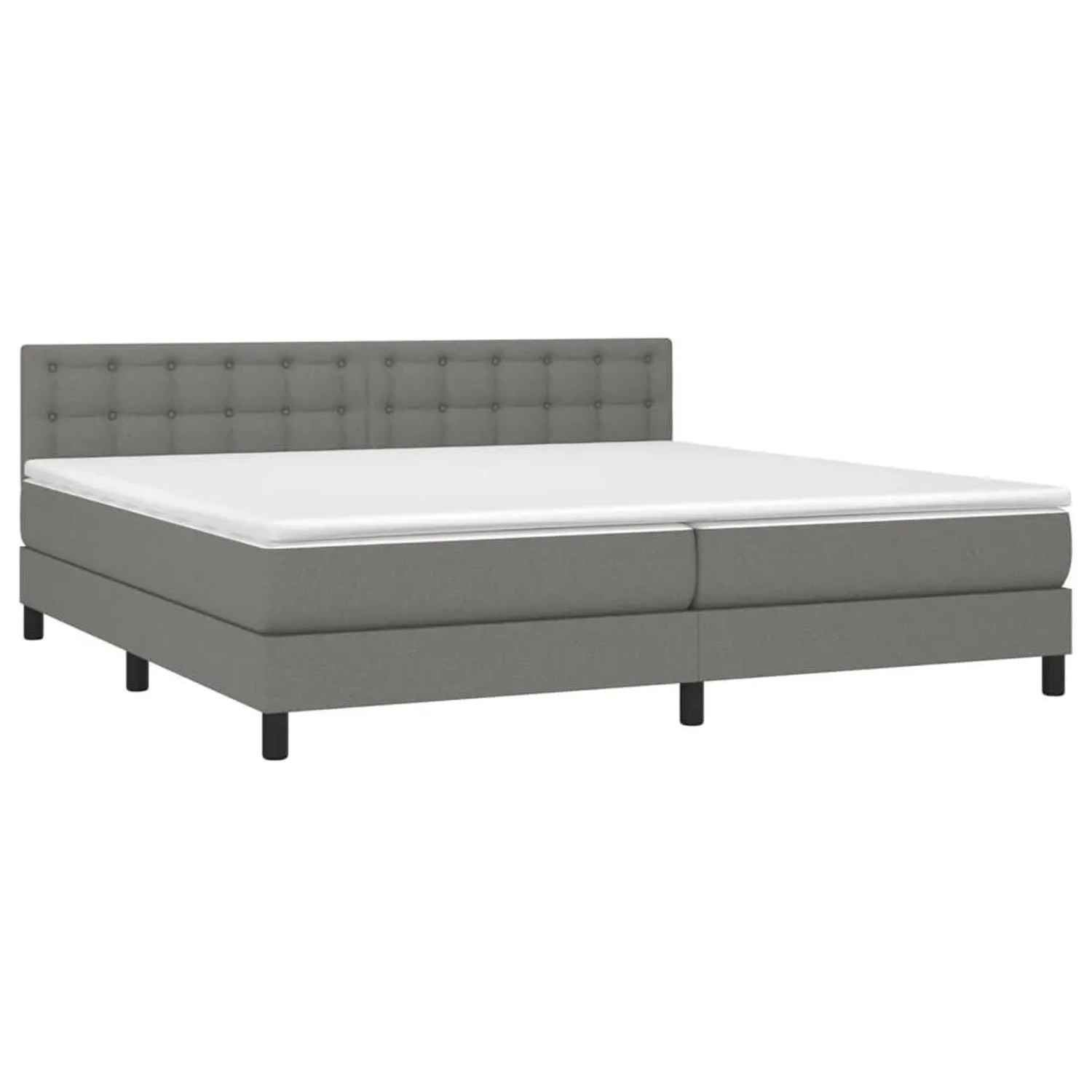 vidaXL Boxspringbett mit Matratze & LED Dunkelgrau 200x200 cm Stoff 3133502 günstig online kaufen