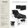 Tectake 3 Zonen Massageliege Ko Tao Breite 78 cm Polsterung 5 cm Inklusive Tragetasche und 15 Einwegtücher 212 x 108 x 90 cm Schwarz_6