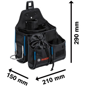 Bosch Professional GWT 4 Werkzeugtasche aus robustem Material mit mehreren Fächern und Halterungen.