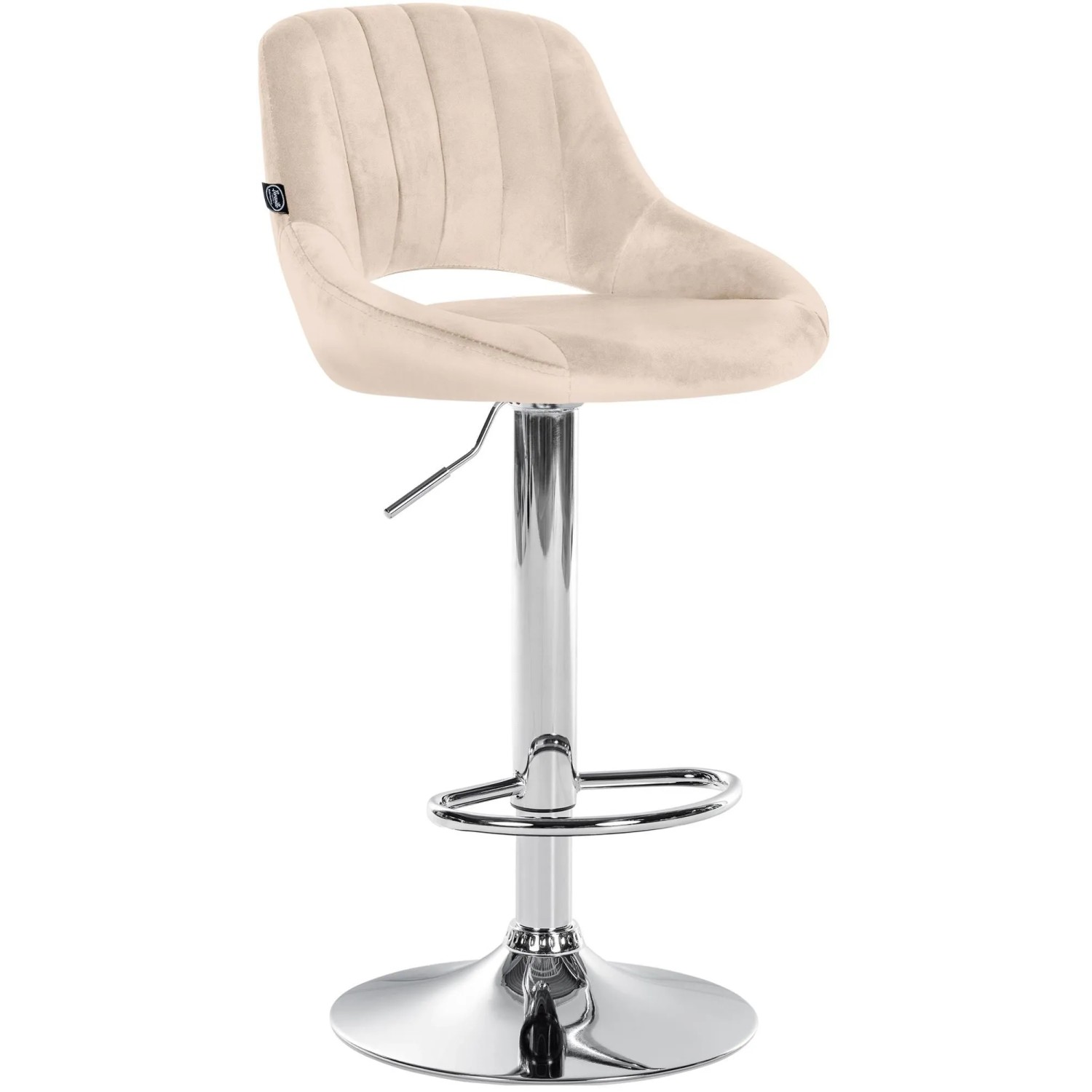 CLP Barhocker Milet Samt Creme/Chrom