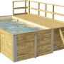 Weka Holzpool mit Sonnendeck, Technikraum und Mosaikfolie. Ideal für Badespaß im Garten.