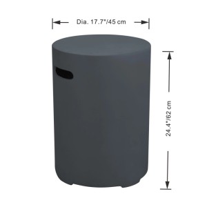 Elementi Abdeckung für 11 kg Gasflaschen in Beton-Optik Rund Dunkelgrau