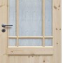 Radex Landhaus Zimmertür Kiefer, Altd. Weiß, mit Glaseinsatz, links angeschlagen, 610x1985 mm.