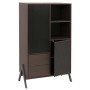 MCW Hochschrank O40 MDF Metall Melamin 138x79x40cm Walnuss-Optik