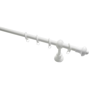 Gardinia Gardinenstangen-Set Bifo, Ø 28 mm, Weiß, mit Ringen und Endstücken.