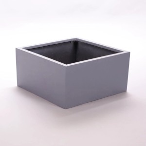 Elegant Einrichten Pflanzkübel Fiberglas Niedrige Quadratisch 60x60x30cm Grau
