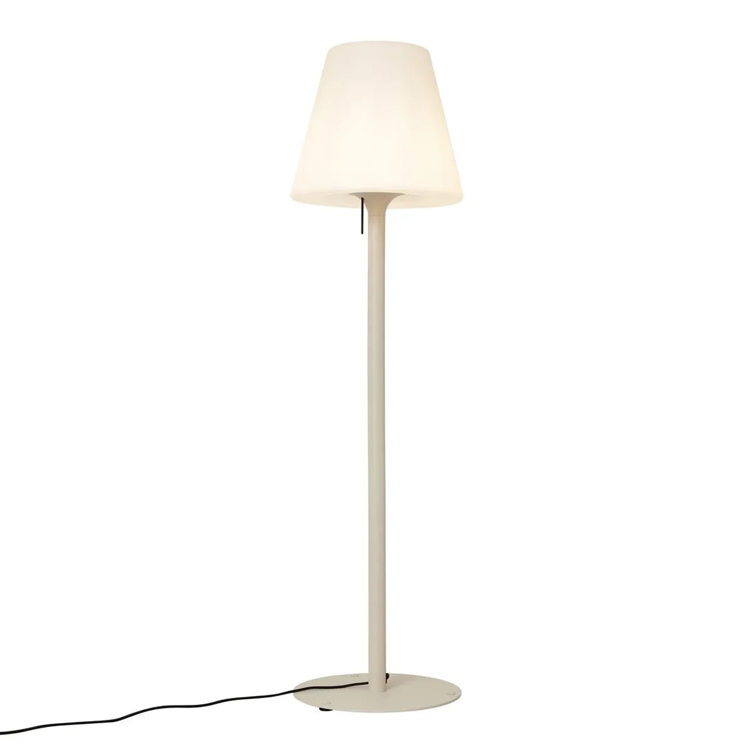 Qazqa Moderne Außenstehleuchte Beige Mit Weißem Schirm IP44 Big Virginia