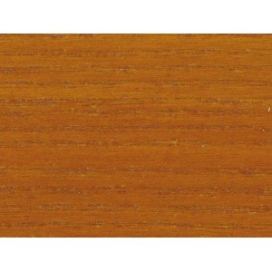 Holzoberfläche behandelt mit Bondex Holzlasur Teak, seidenglänzend.