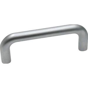 Matt verchromter Möbelgriff 6175 aus Metall, Lochabstand 64 mm.