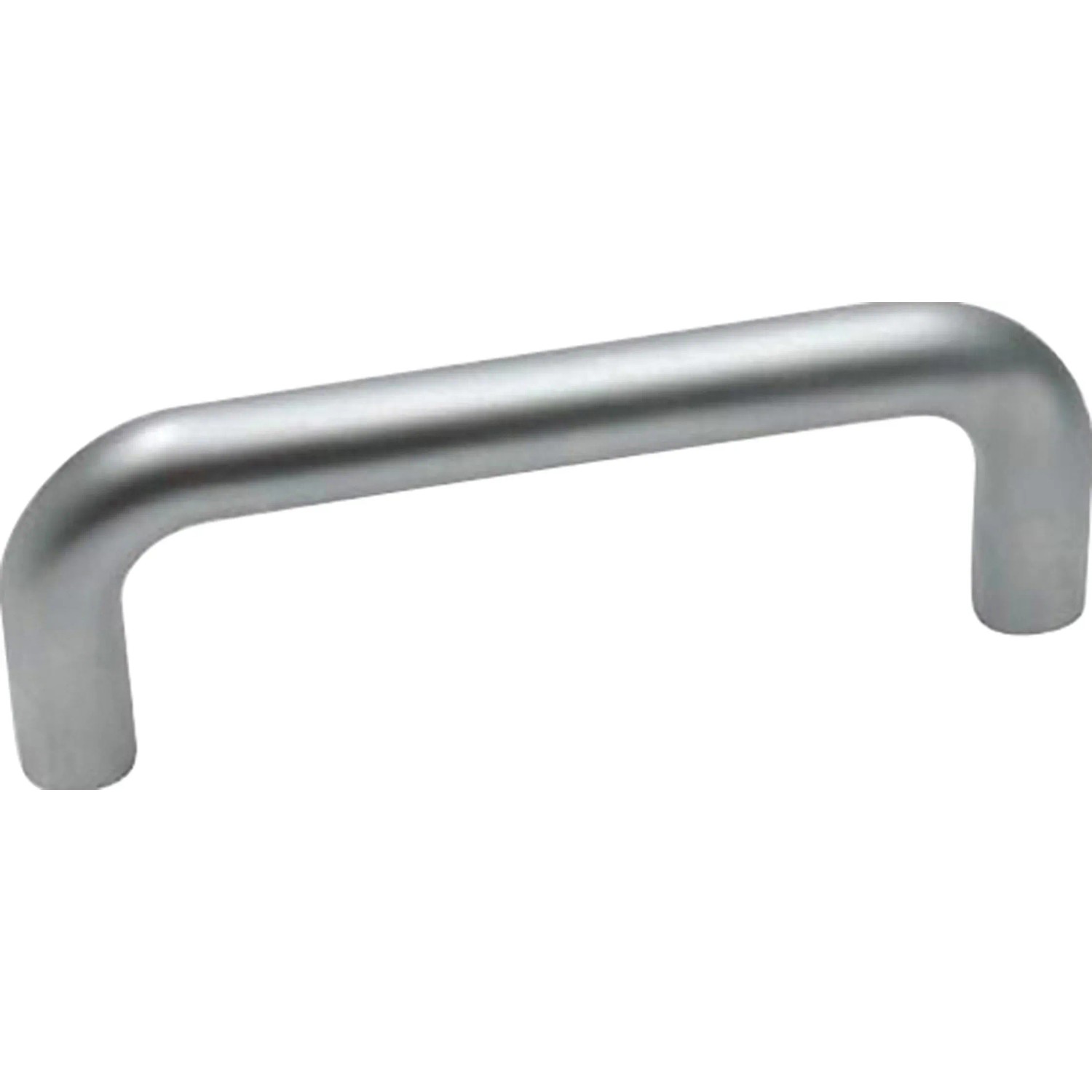 Matt verchromter Möbelgriff 6175 aus Metall, Lochabstand 64 mm.