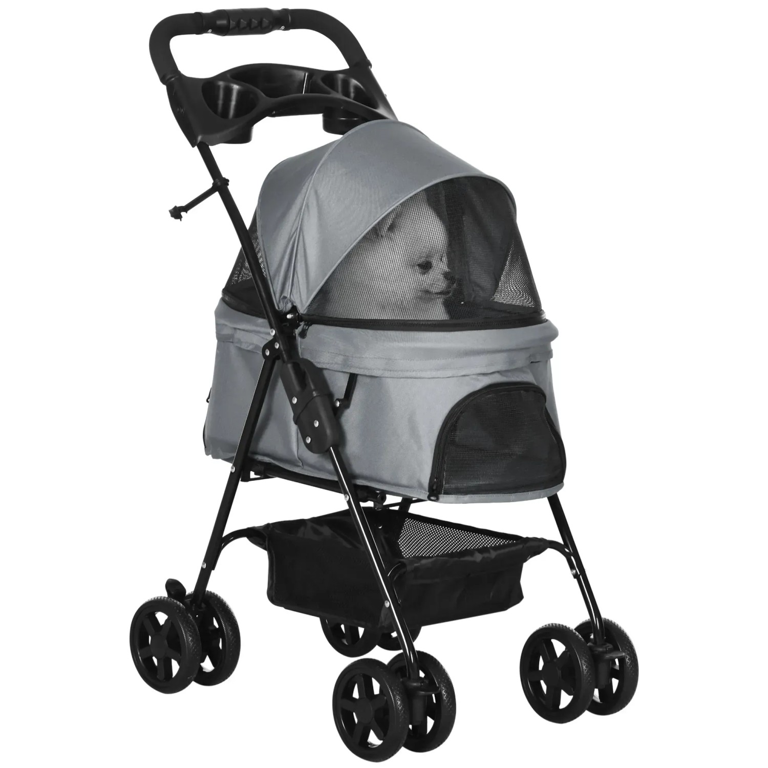 PawHut Hundewagen mit Klappfunktion und Abnehmbarem Dach