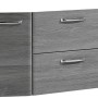 Pelipal Quickset 328 Badmöbel-Set, Graphit, 145 cm, Unterschrank mit Schubladen und Türen.