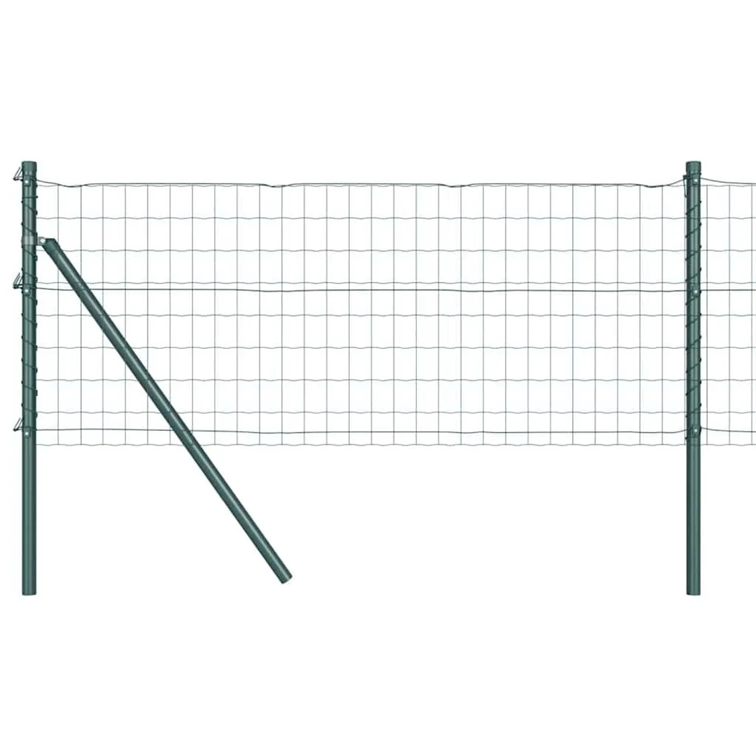 vidaXL Zaun mit Pfosten Grün 0,6 x 50 m Stahl und PVC 3350339 günstig online kaufen