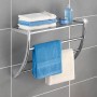 Wenko Exclusiv Wandregal Pescara Chrom mit Handtüchern und Ablage für Badutensilien.