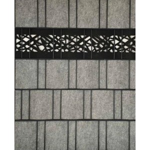 zaunzu Sichtschutz Design Vlies Graphic, schwarzgrau, für Doppelstabmattenzaun.