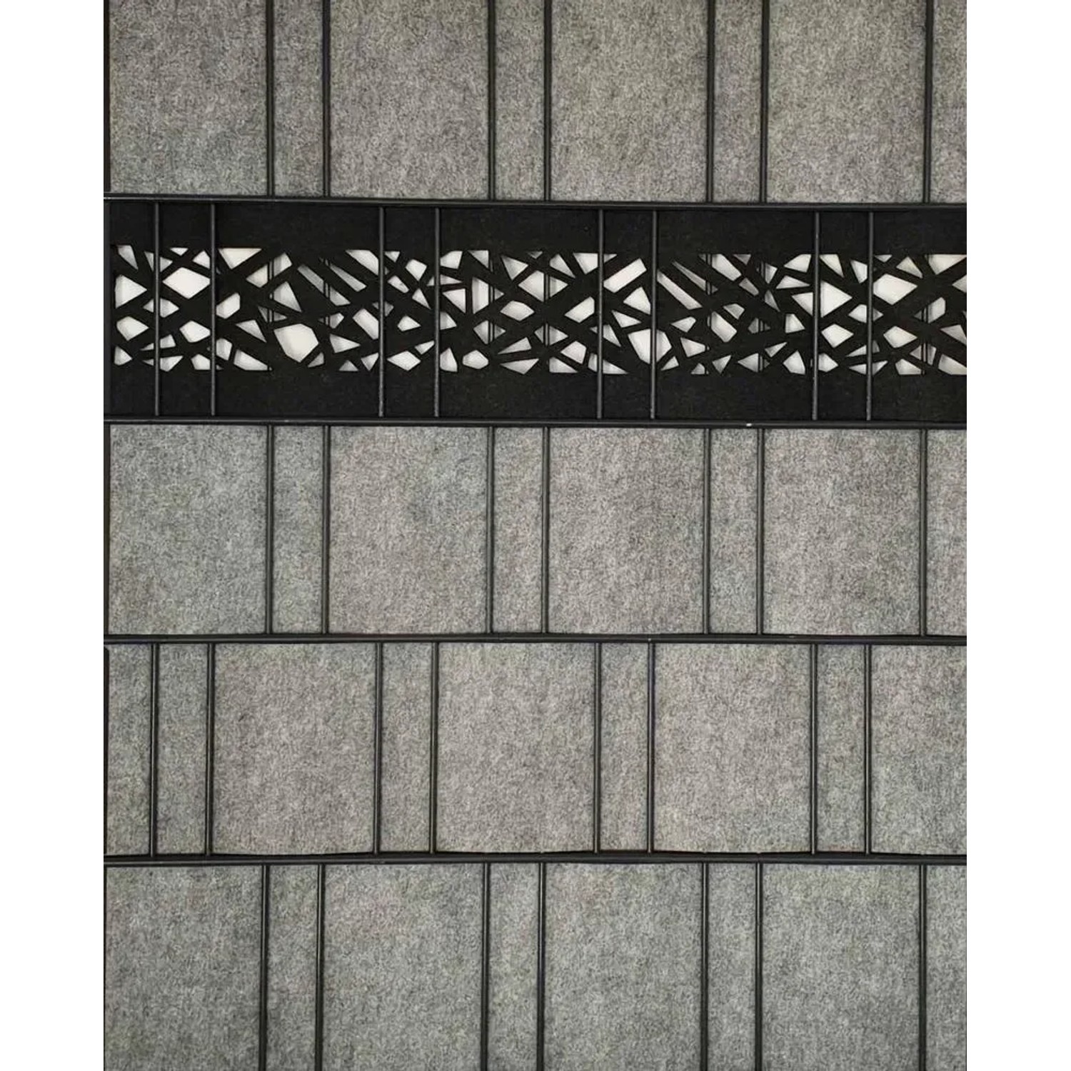 zaunzu Sichtschutz Design Vlies Graphic, schwarzgrau, für Doppelstabmattenzaun.
