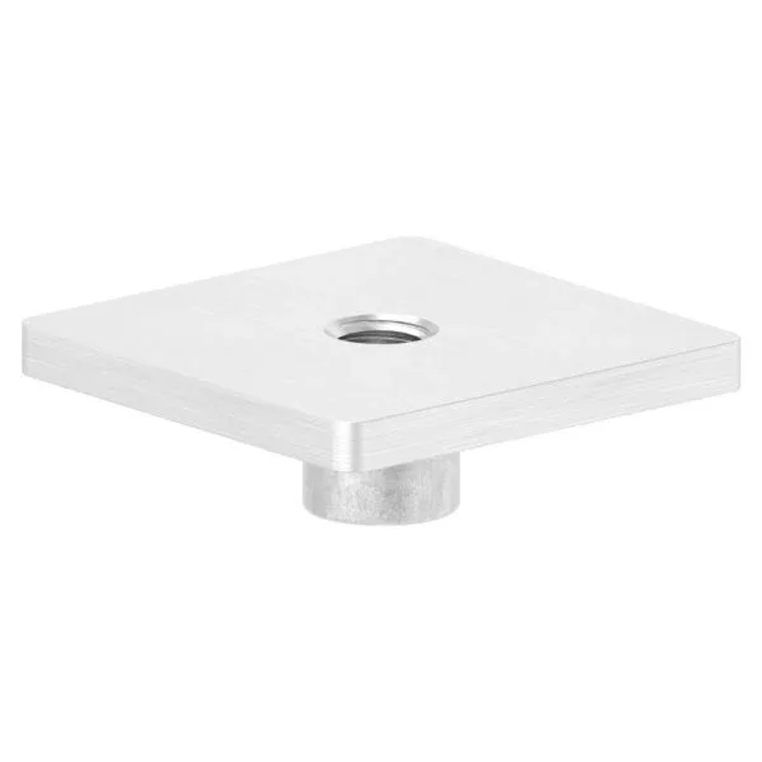 FeNau Anschweißplatte Edelstahl V2A 40 X 40 mm M8 Gewinde Für 40x40 mm Quadratrohr