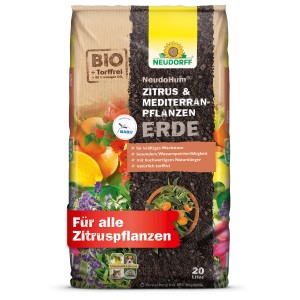 Neudorff Zitrus- und Mediterranpflanzenerde Neudohum, 20 l Sack, torffrei für gesundes Wachstum.
