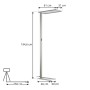 Moderne, dimmbare LED Bürostehleuchte Taronis in Alu, 195cm hoch, für Arbeitszimmer & Büro.