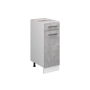 Vicco Küchenunterschrank R-Line, 30 cm, Beton/Weiß, Schubladenschrank für Küche.