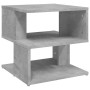 Betongrauer vidaXL Beistelltisch (40x40x40 cm) aus Holzwerkstoff mit zwei Ablagen.