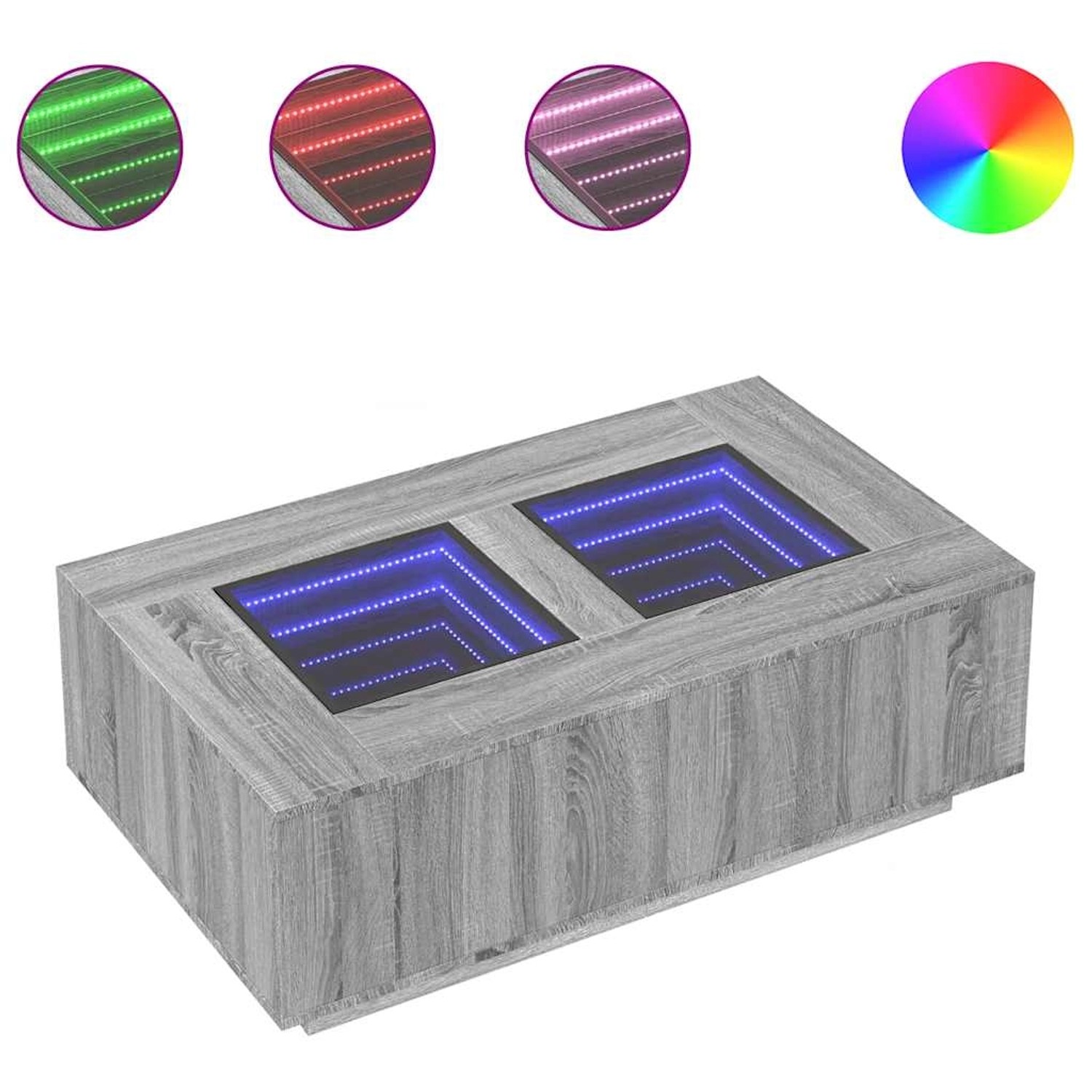 vidaXL Couchtisch mit Infinity-LED Grau Sonoma 116x69x40 cm 3284061 günstig online kaufen