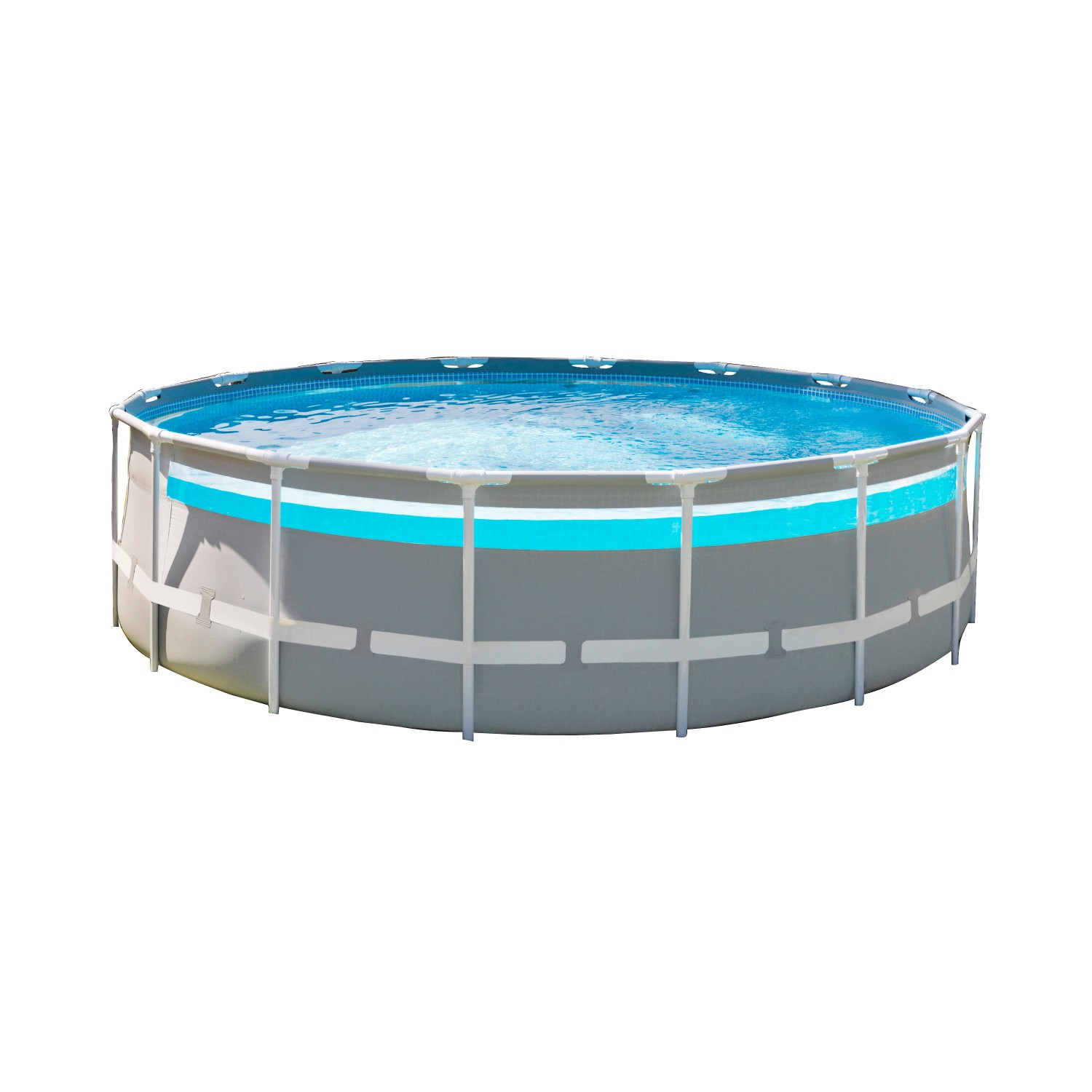 Intex Premium Frame Pool Set Prism Clearview, Ø 488 cm, mit Stahlrahmen und Panoramafenster.