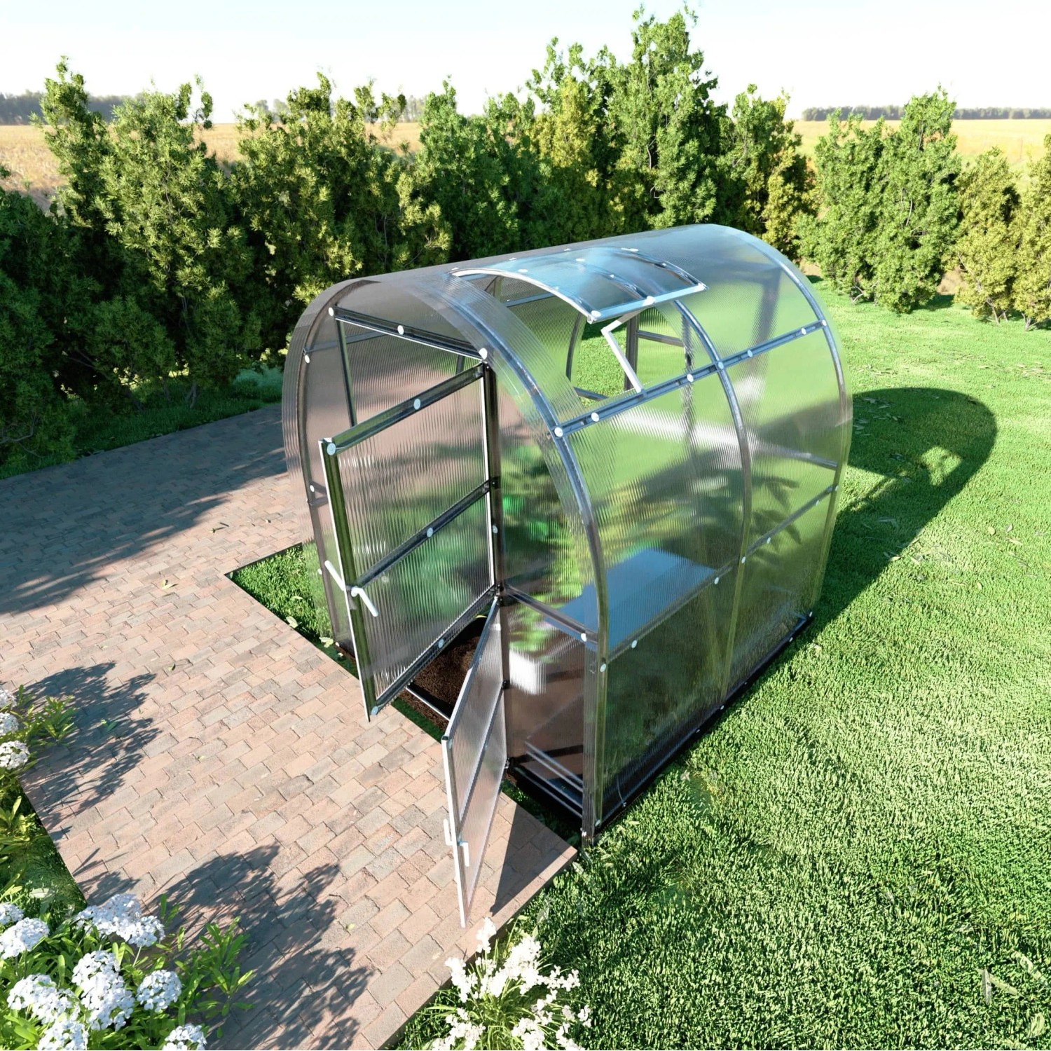 Klasika Greenhouses Slim KLASIKA Gewächshaus 4m² 2m x 2m Mit 6 mm Polycarbonatabdeckung