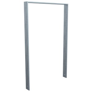 Schake Anlehnbügel aus feuerverzinktem Flachstahl, 1200x750 mm, ohne Querholm.