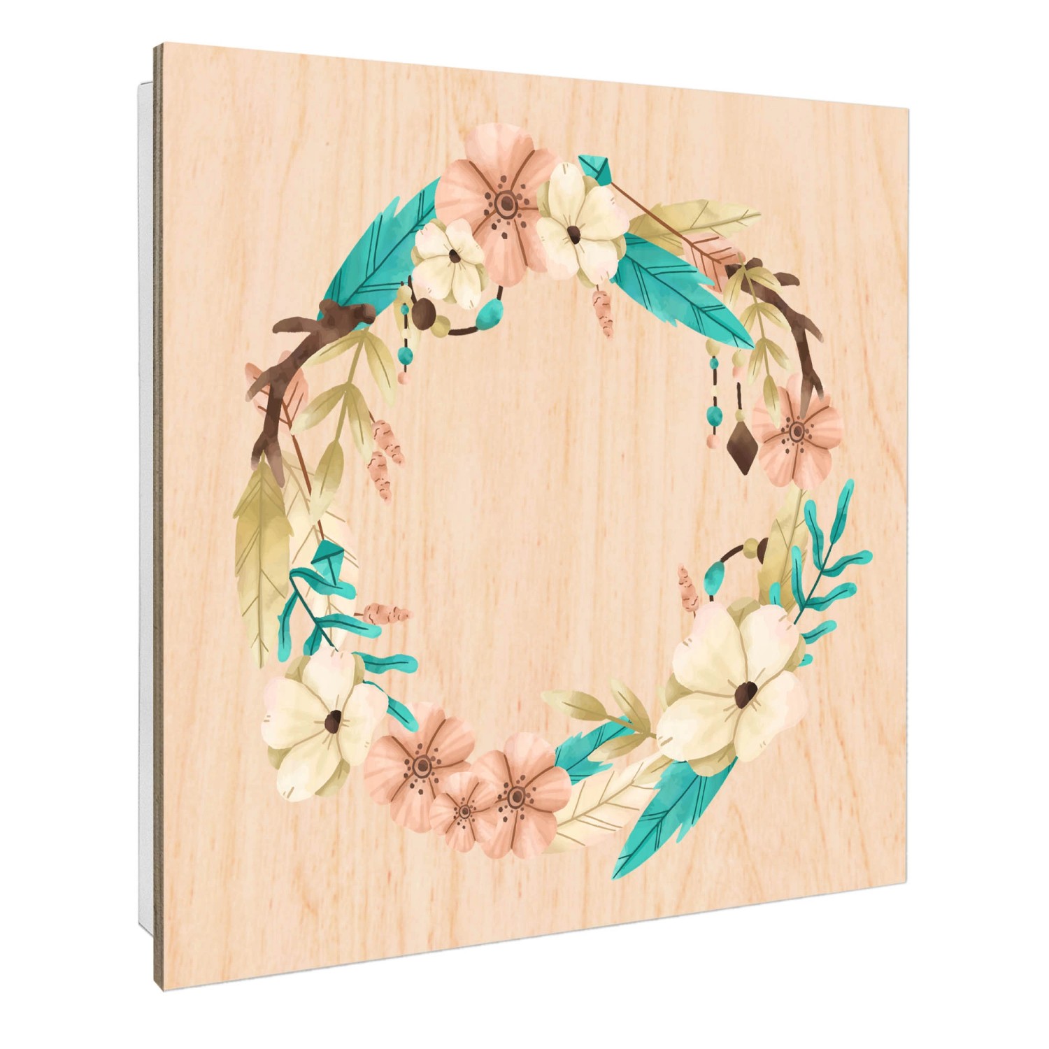 Banjado Schlüsselkasten mit Holzfront 30x30cm Weiß Scharnier Links 50 Haken günstig online kaufen