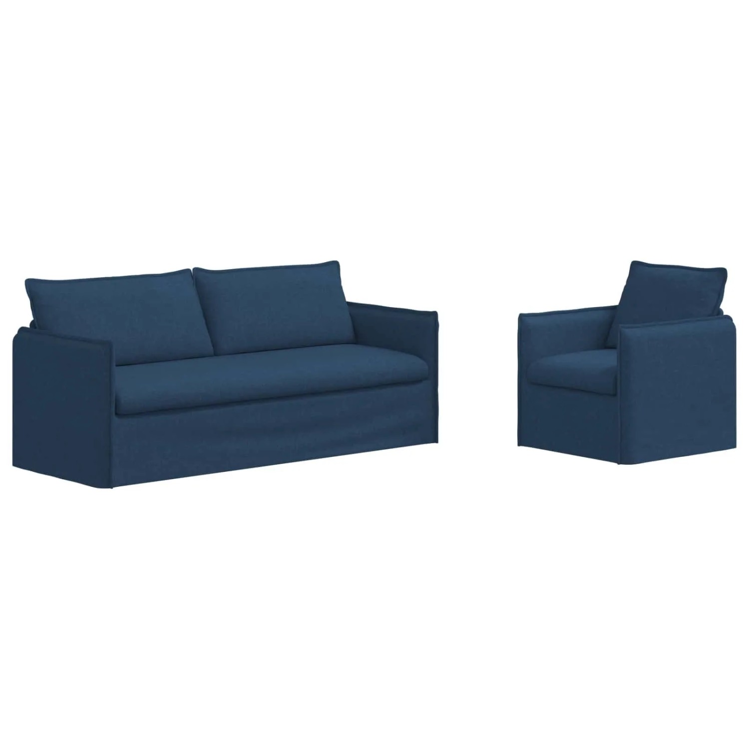 vidaXL Sofa 2-Tlg Blau 196 x 82 x 85 cm Stoff 3407617