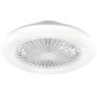 Weiße LED-Deckenleuchte Montero mit Ventilator, Ø 42 cm. Moderne Deckenlampe für Wohnräume.