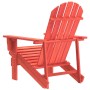 Roter Adirondack-Gartenstuhl aus massivem Tannenholz, schräg von hinten. Ideal für Garten & Terrasse.