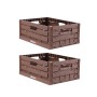 Zwei faltbare Klappboxen in Holzoptik, 40x30 cm, ideal für Badaccessoires und mehr.