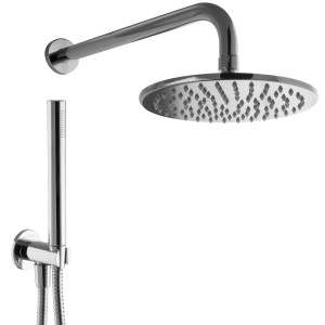 PaulGurkes Unterputz Duschsystem mit Kopf- und Handbrause, verchromt.