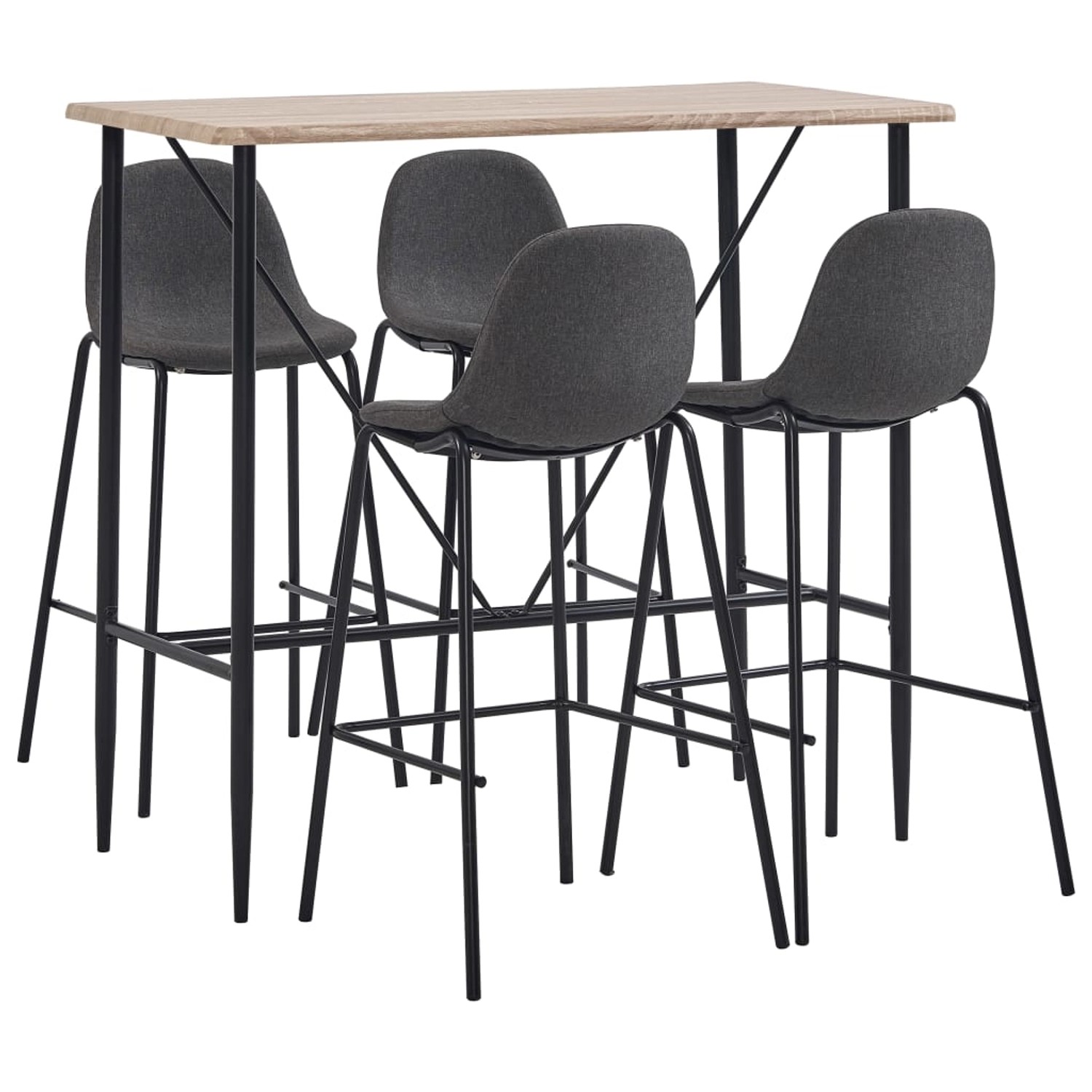 vidaXL 5-tlg. Bar-Set Stoff Dunkelgrau Modell 8 günstig online kaufen