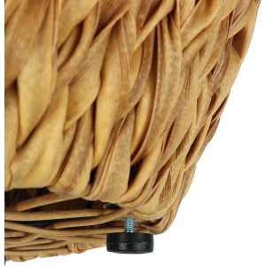 Detailaufnahme Pflanztopf Natur, geflochtene Polyrattan-Optik, mit Stellfuß.