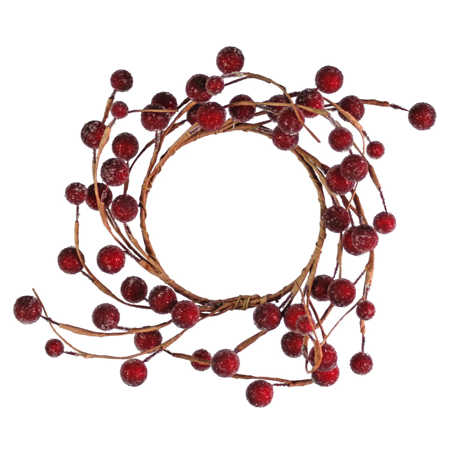Kranz mit Beeren aus Draht und Kunststoff Rot Braun 10 cm