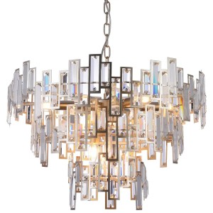 Licht-Erlebnisse Kronleuchter Kristall 63 cm Breit 9X E14 Art Deco Design