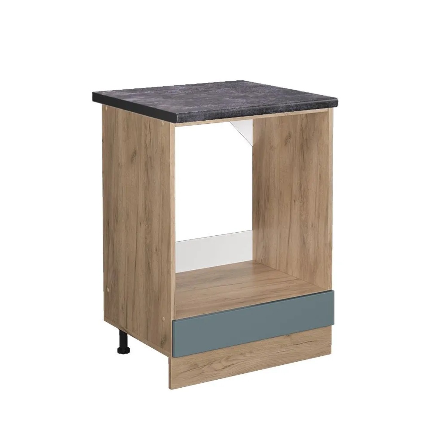 Vicco Herdumbauschrank R-Line Blau-Grau Goldkraft Eiche 60 cm AP Anthrazit