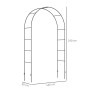 Schwarzer Outsunny Rosenbogen aus Metall, 140x40x240 cm, ideal als Rankhilfe im Garten.