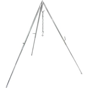 Petromax Dreibein D1 aus Stahl mit Kette und Haken, Aufstellhöhe 88-144 cm.