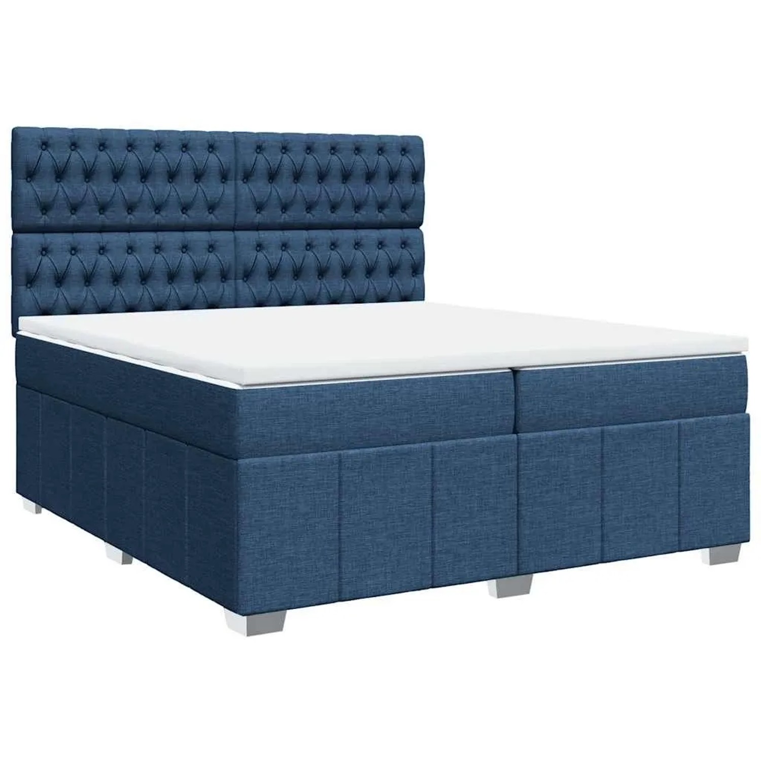 vidaXL Boxspringbett mit Matratze Blau 200x200 cm Stoff 3294088 günstig online kaufen