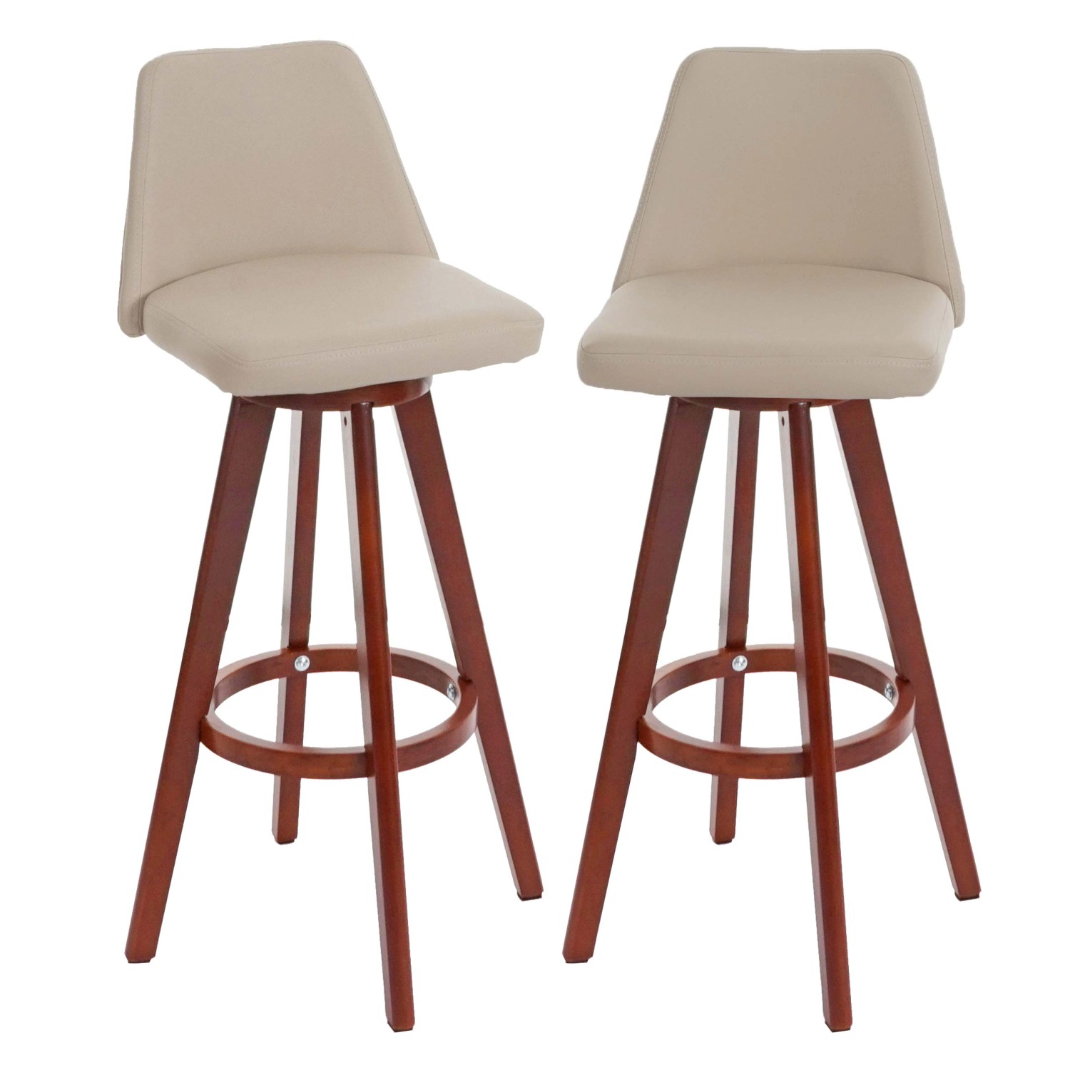 PROREGAL 2er-Set Barhocker Drehbar Mit Lehne Sitzhöhe 72cm Holz Kunstleder günstig online kaufen