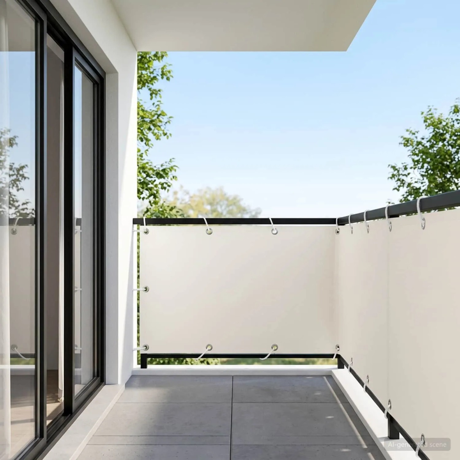 vidaXL Balkon Sichtschutz 150 x 300 cm Stoff mit PU-Beschichtung Weiß 42036351