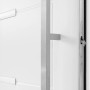 Detailansicht: Weiße Haustür Thermospace Oslo Prime mit Edelstahl-Griff und Mehrfachverriegelung.