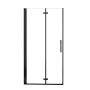 Schwarze AICA Walk-In Duschabtrennung mit Falttür, 120x185cm, 6mm ESG Glas.