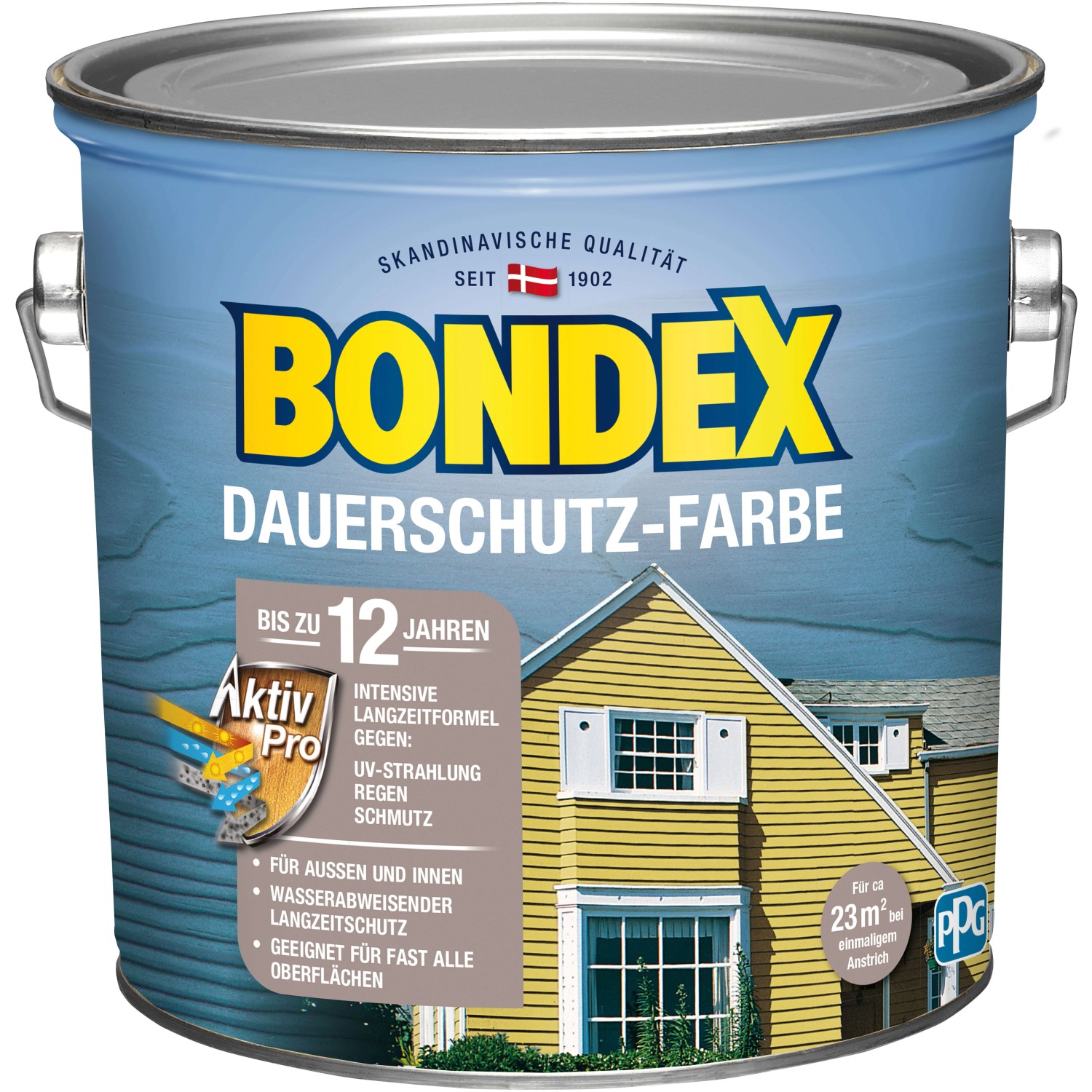 Bondex Dauerschutz-Farbe Granitgrau-Platinium seidenglänzend 2,5 l